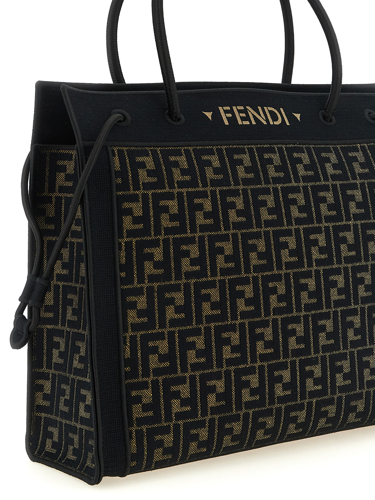 Shopper Tote Bag by Fendi for women in cotton polyamide & polyurethane black, brown & patterned features a distinguished Cotton Polyamide & Polyurethane Shopper Tote Bag design, complete with a secure , ample , and versatile handle for a distinguished look.