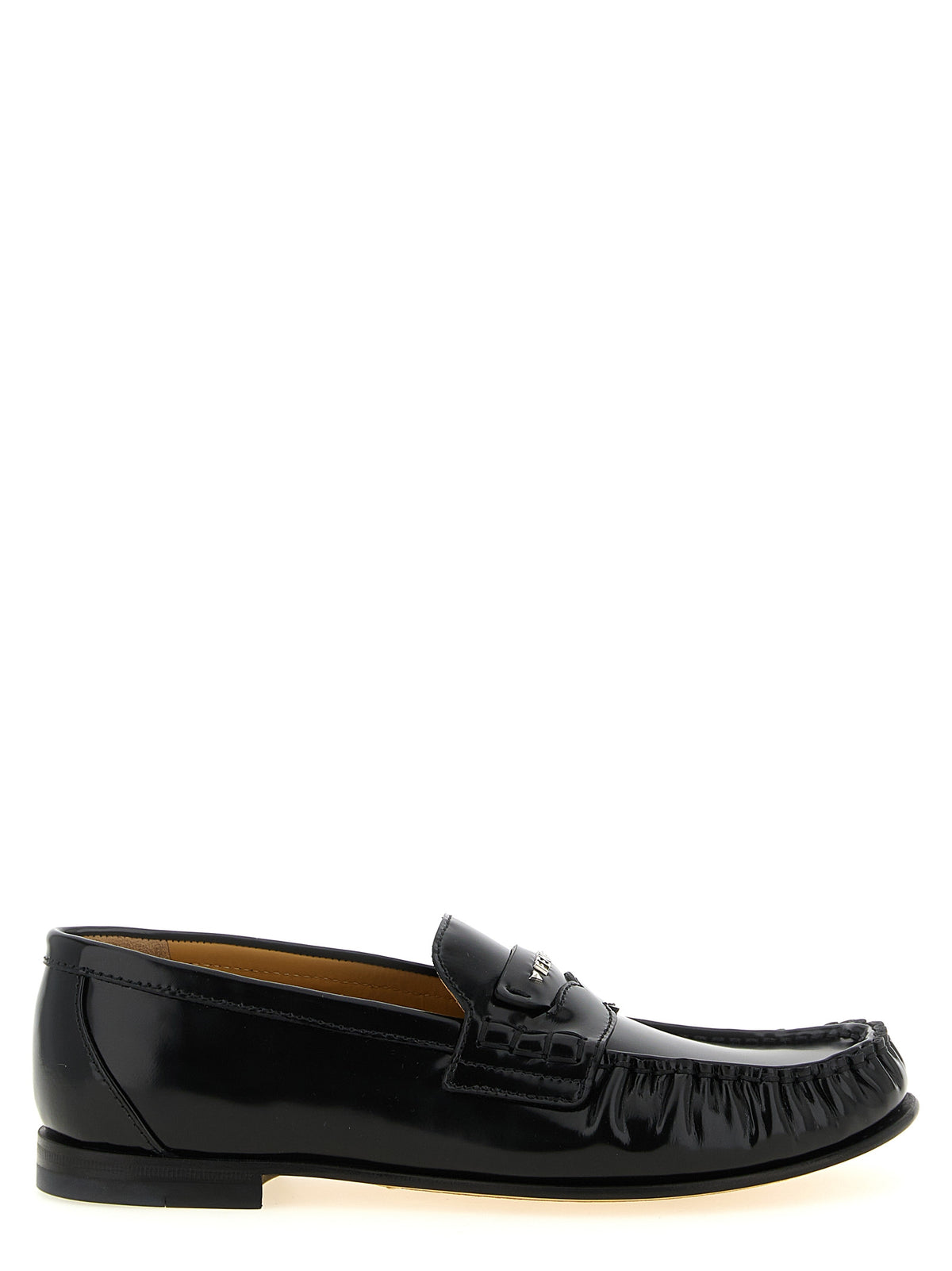 Flat Moccasin Moccasins Loafer Slip-On Shoes by Fendi for women in calfskin leather & palladium black & palladium features an effortless chic silhouette, showcasing the Women's Calfskin Leather & Palladium Flat Moccasin Moccasins Loafer Slip-On Shoes design with an effortless chic flat and a for a effortless chic look.