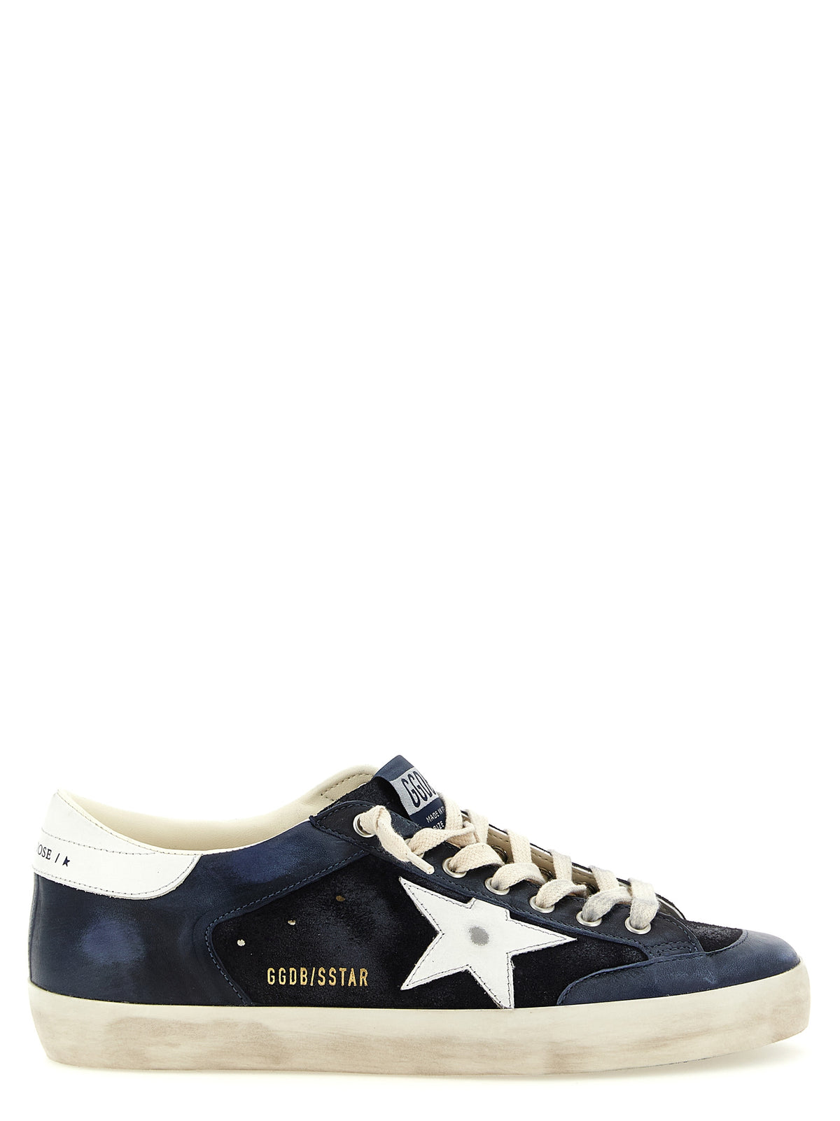 Golden Goose Star Men's Low Top Cowhide Nappa Suede Leather & Rubber Sneakers - Blue White