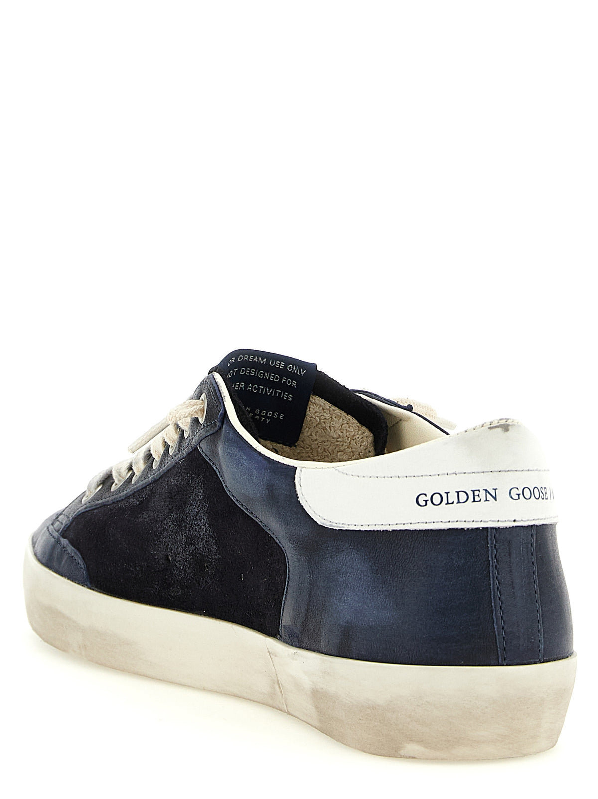 Golden Goose Star Men's Low Top Cowhide Nappa Suede Leather & Rubber Sneakers - Blue White