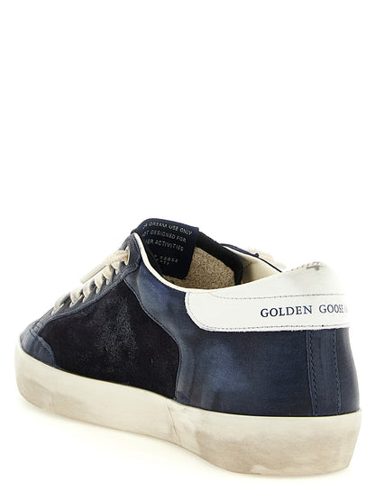 Golden Goose Star Men's Low Top Cowhide Nappa Suede Leather & Rubber Sneakers - Blue White