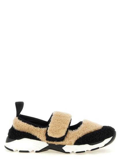 Sneakers by Marni for women in lamb leather bicolour, beige, black, white & signature features an versatile design from the Women's Slip On Chunky Lamb Leather Sneakers collection, highlighting a versatile slip-on chunky style for a premium, high-fashion look.