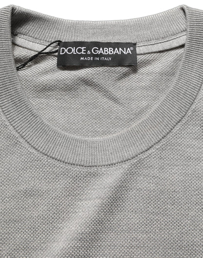 T-Shirt by Dolce & Gabbana for men in nylon & silk gray showcases a chic silhouette, artfully detailed with a chic and for a chic finish.