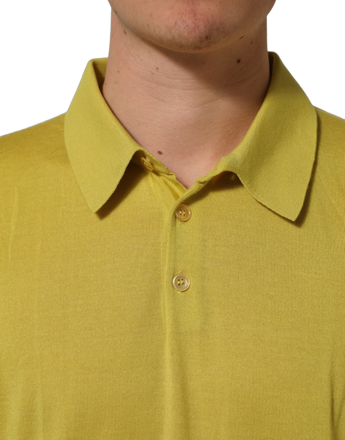 Dolce & Gabbana Men's Regular Fit Short-Sleeve Cashmere Silk Polo Shirt - Yellow