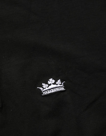 T-Shirt by Dolce & Gabbana for men in stretch cotton black features an on trend silhouette, perfectly showcasing a on trend short-sleeve and for an elevated aesthetic.