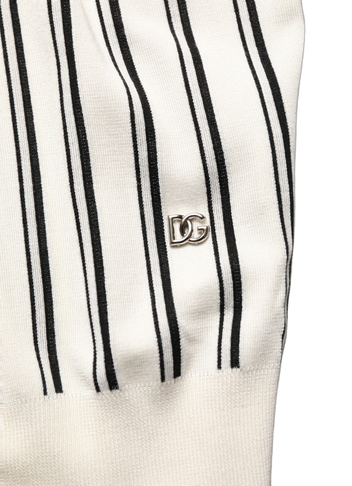 Polo Shirt by Dolce & Gabbana for men in silk black, white, patterned & striped showcases a enviable silhouette, featuring a refined and short-sleeve for a enviable finish.