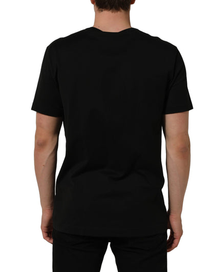 T-Shirt by Dolce & Gabbana for men in cotton black showcases a unassuming silhouette, artfully detailed with a refined and unassuming for a sophisticated, contemporary look.