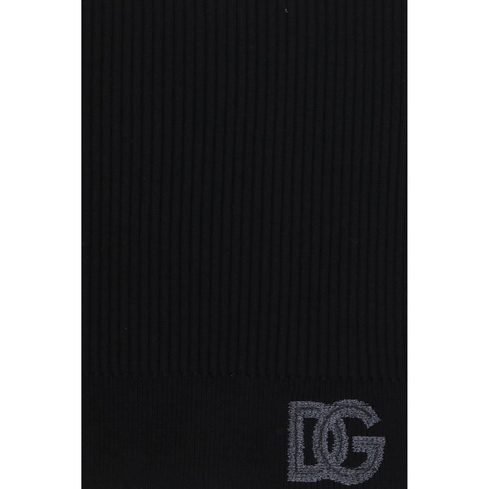 Dolce & Gabbana Virgin Wool Fringes Scarf - Black