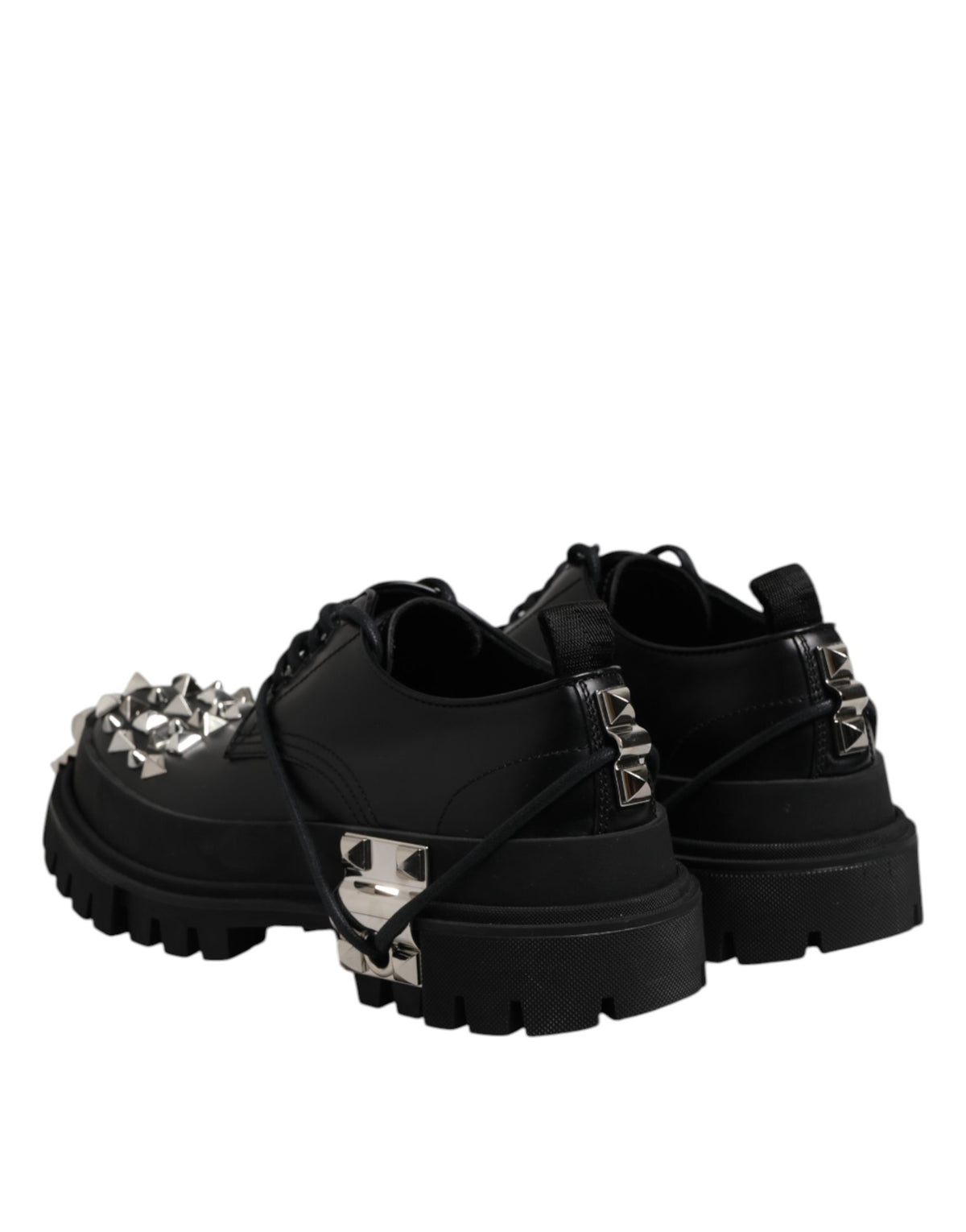 Dolce & Gabbana Men's Viscose Calfskin & Goat Leather Lace-Up Boots - Black Silver