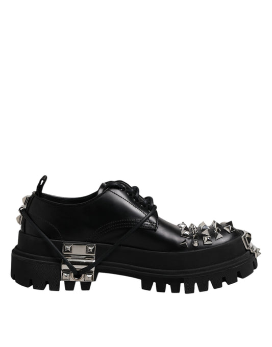 Dolce & Gabbana Men's Viscose Calfskin & Goat Leather Lace-Up Boots - Black Silver