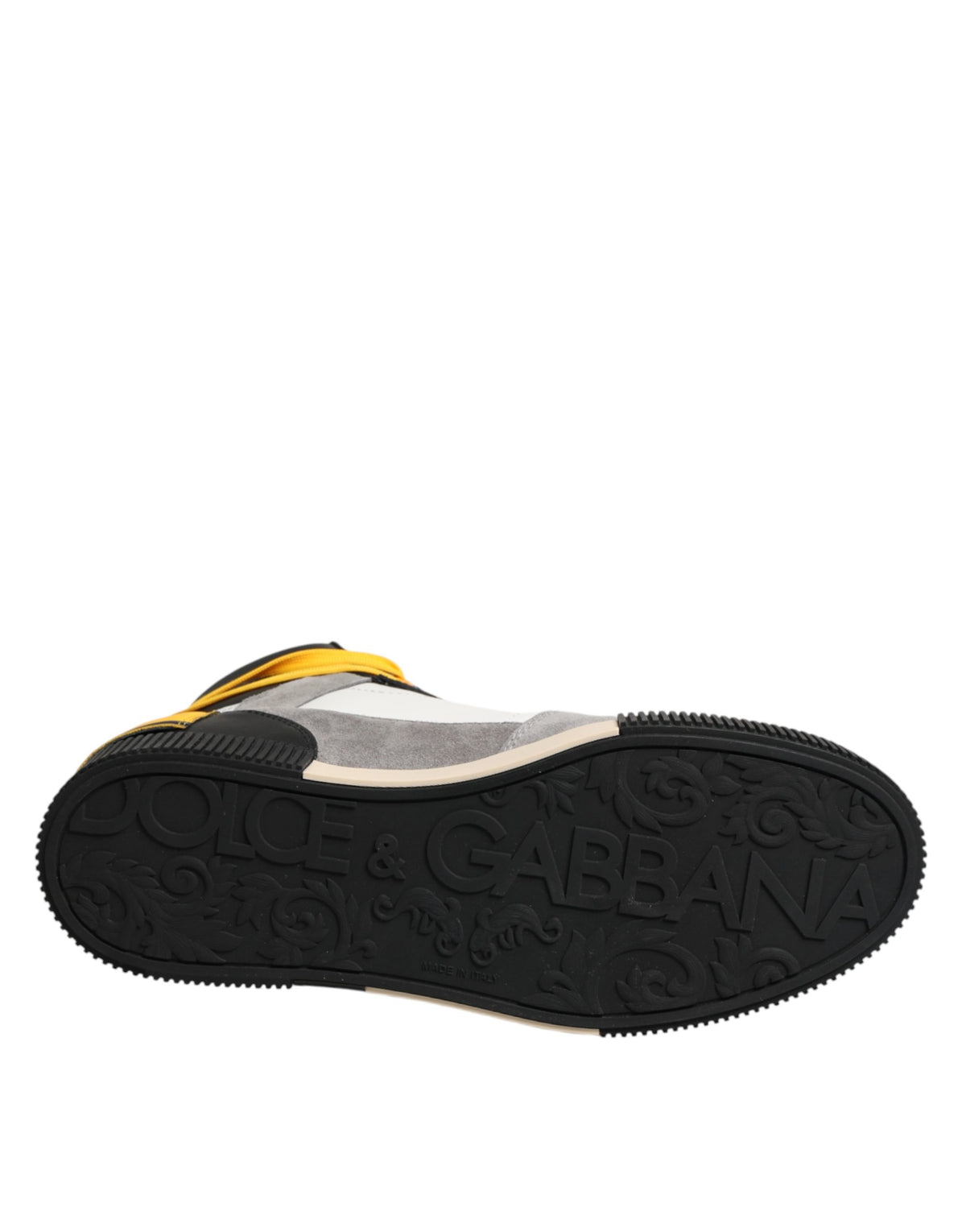 Dolce & Gabbana Men's High Top Suede Goat & Calf Leather Sneakers - Multicolor Yellow