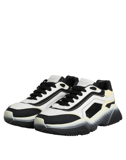 Dolce & Gabbana Men's Low Top Chunky Polyester Nylon Goat & Calf Leather Sneakers - Gradient Black White