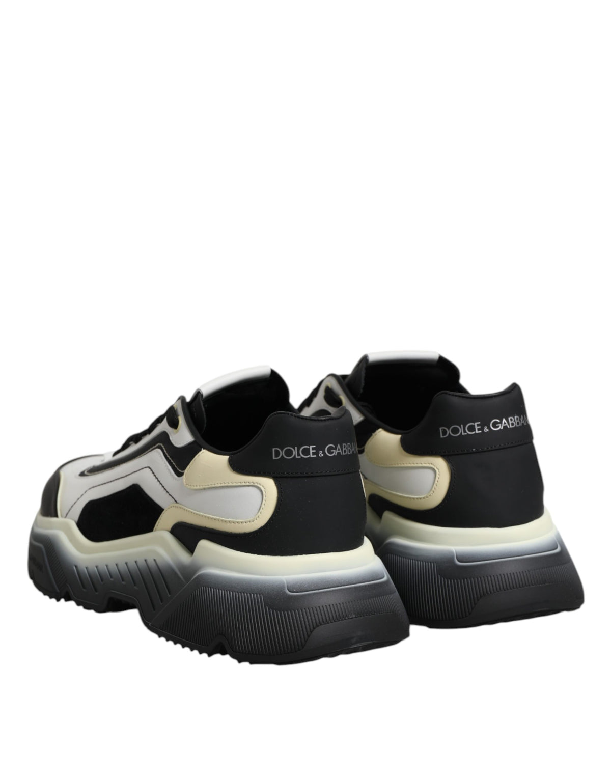Dolce & Gabbana Men's Low Top Chunky Polyester Nylon Goat & Calf Leather Sneakers - Gradient Black White