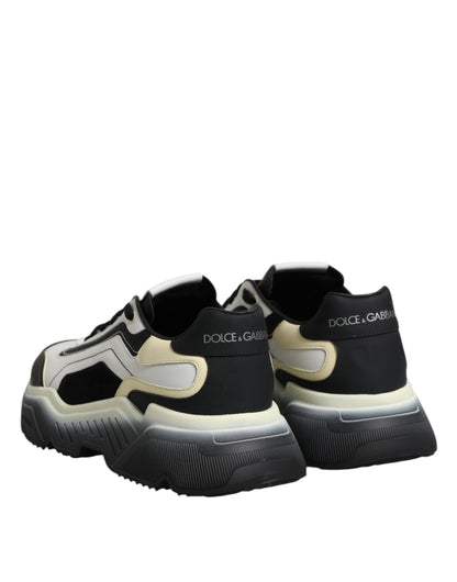 Dolce & Gabbana Men's Low Top Chunky Polyester Nylon Goat & Calf Leather Sneakers - Gradient Black White