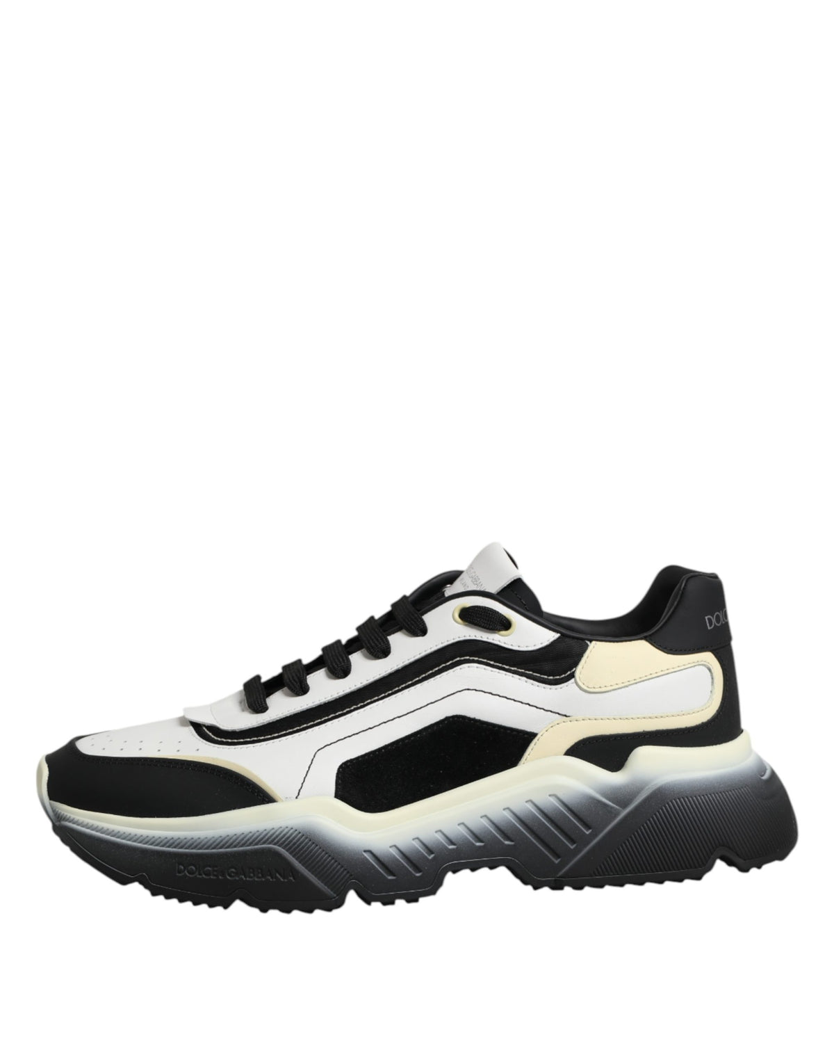 Dolce & Gabbana Men's Low Top Chunky Polyester Nylon Goat & Calf Leather Sneakers - Gradient Black White