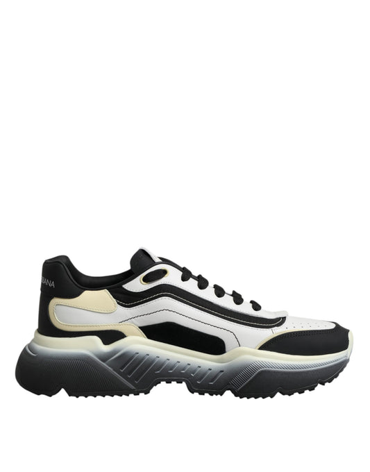 Dolce & Gabbana Men's Low Top Chunky Polyester Nylon Goat & Calf Leather Sneakers - Gradient Black White