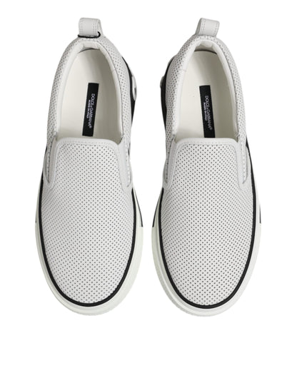 Dolce & Gabbana White Perforated Custom 2.Zero Sneakers Shoes