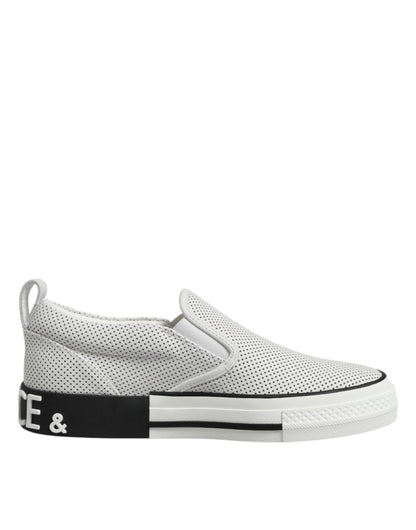 Dolce & Gabbana White Perforated Custom 2.Zero Sneakers Shoes