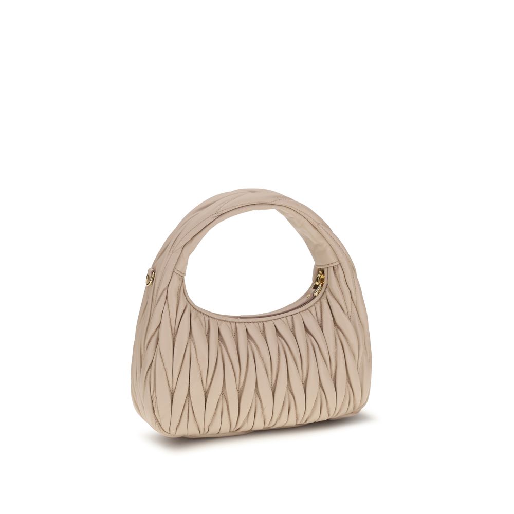 Miu Miu Wandler Bos Taurus Calf Leather Quilted Hobo Handbag - Beige Patterned Monogram
