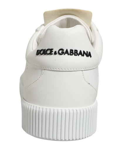 Sneakers by Dolce & Gabbana for men in calfskin & goat leather white presents a on trend silhouette from the Men's Low Top Calfskin & Goat Leather Sneakers collection, showcasing a on trend low-top style for an elevated aesthetic.