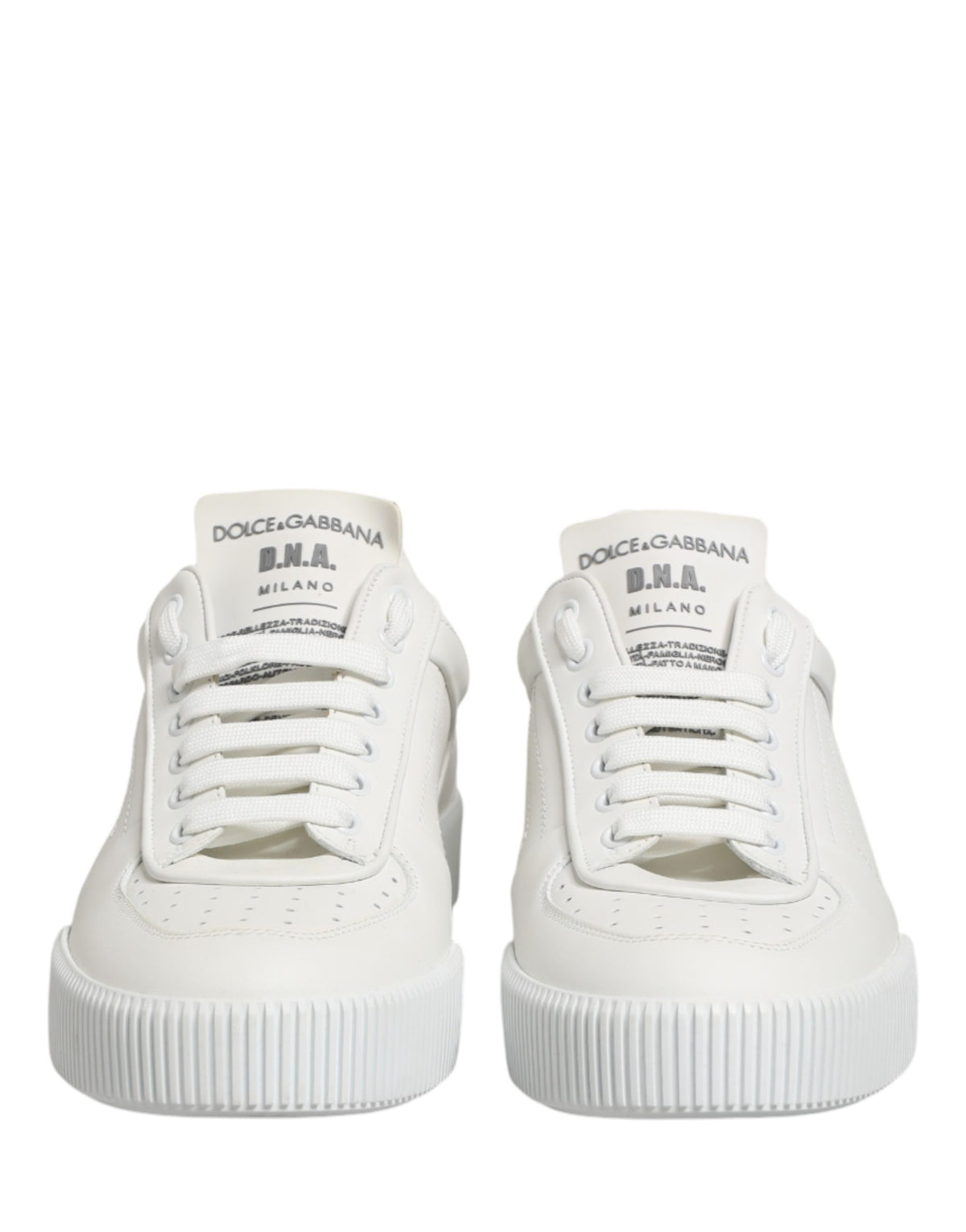 Sneakers by Dolce & Gabbana for men in calfskin & goat leather white features an timeless silhouette from the Men's Low Top Calfskin & Goat Leather Sneakers collection, showcasing a signature low-top style with an timeless finish.