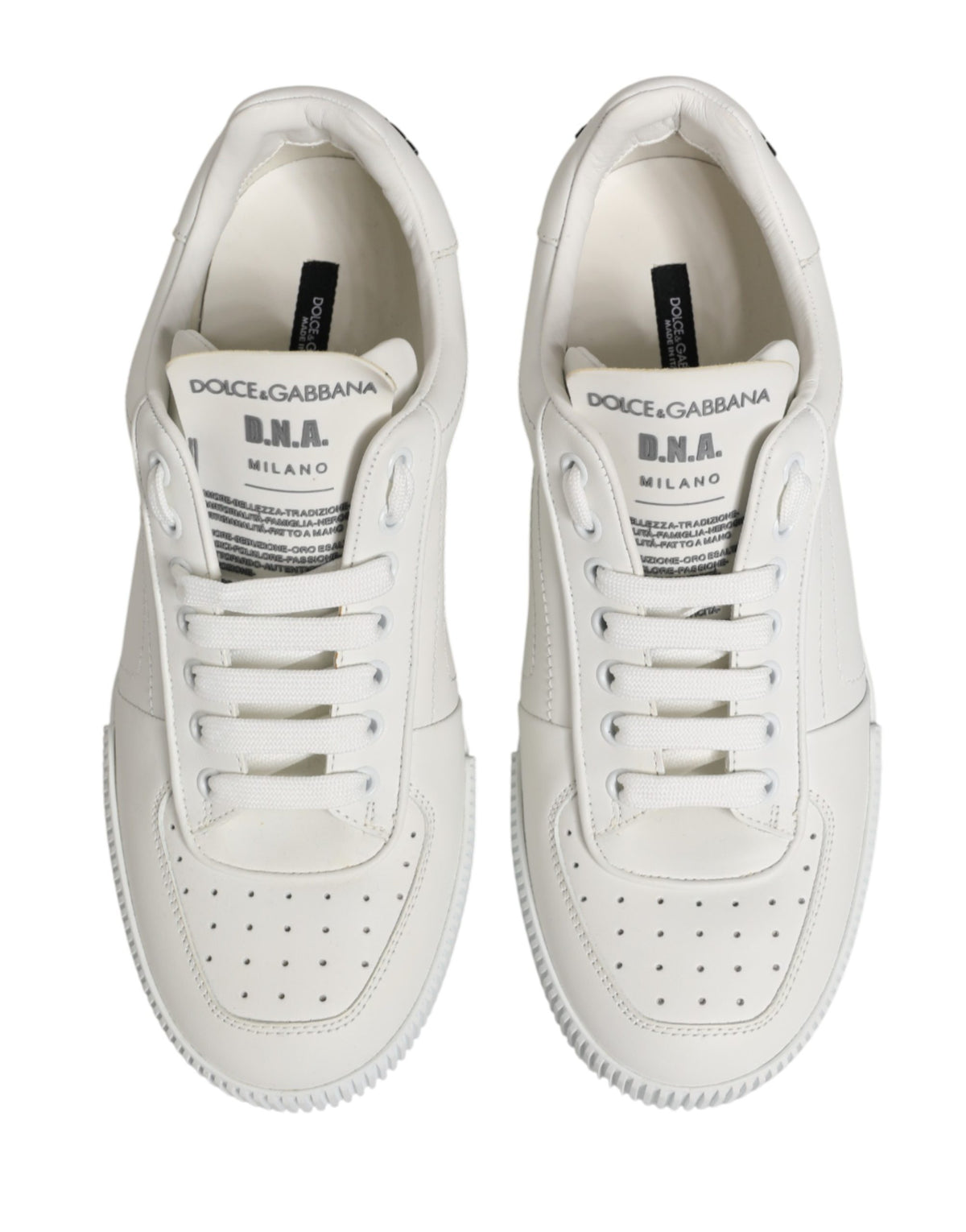 Sneakers by Dolce & Gabbana for men in calfskin & goat leather white features an versatile design from the Men's Low Top Calfskin & Goat Leather Sneakers collection, highlighting a versatile low-top style for a premium, high-fashion look.