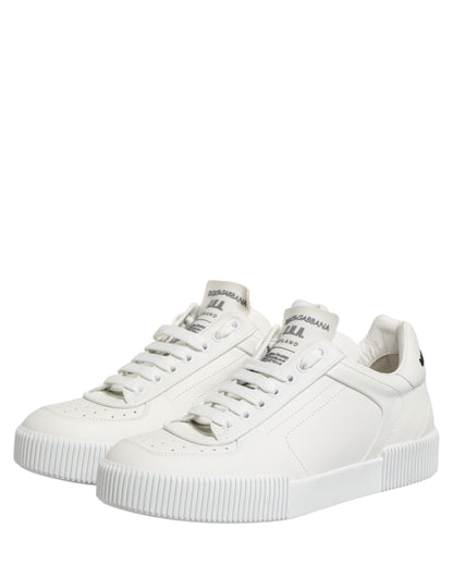 Sneakers by Dolce & Gabbana for men in calfskin & goat leather white features a chic design, perfectly showcasing the chic low-top style of this Men's Low Top Calfskin & Goat Leather Sneakers.