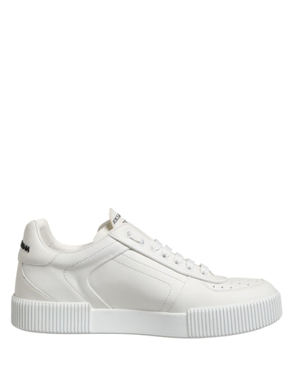 Sneakers by Dolce & Gabbana for men in calfskin & goat leather white presents a on trend silhouette from the Men's Low Top Calfskin & Goat Leather Sneakers collection, showcasing a on trend low-top style for an elevated aesthetic.