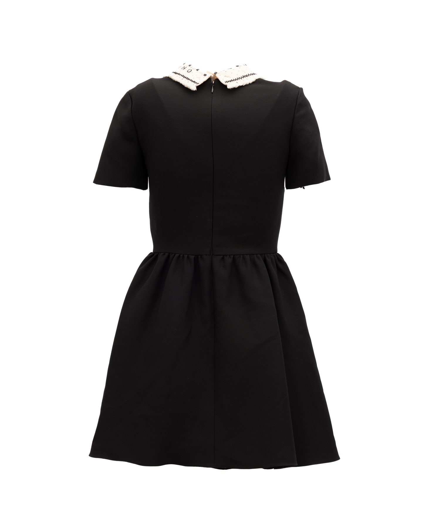 Valentino Garavani Black Mini Dress with Embellished Collar