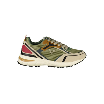 Avirex Men's Athletic Polyester Polyurethane Denim Sneakers - Green Red