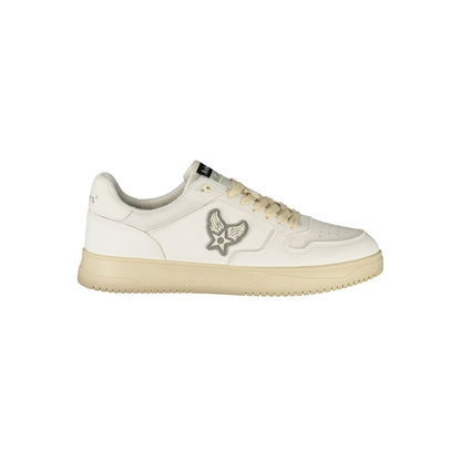Athletic Sneakers by Avirex for men in polyester & polyurethane white features an timeless silhouette from the Men's Athletic Polyester & Polyurethane Sneakers collection, showcasing a timeless athletic style for a timeless look.