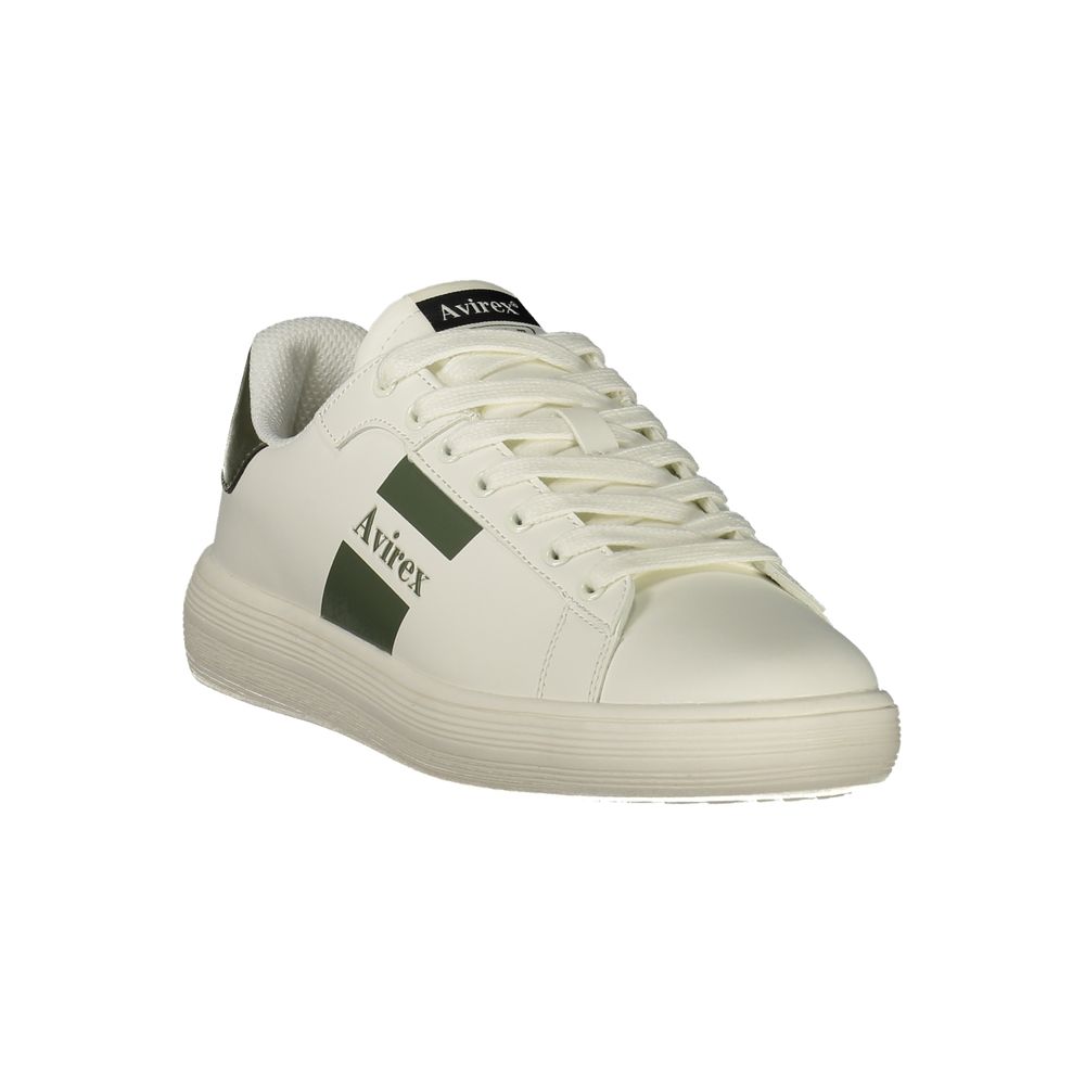 Athletic Sneakers by Avirex for men in canvas polyurethane & polyester green & white showcases an impeccable silhouette, defined by an impeccable athletic style design that perfectly captures the essence of the Men's Athletic Canvas Polyurethane & Polyester Sneakers.