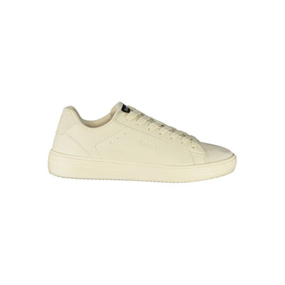 Athletic Sneakers by Avirex for men in polyester & polyurethane white & print showcases an impeccable silhouette, defined by an impeccable athletic style design that perfectly captures the essence of the Men's Athletic Polyester & Polyurethane Sneakers.