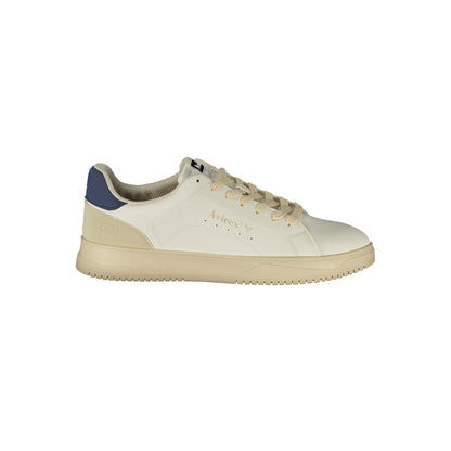 Athletic Sneakers by Avirex for men in polyester & polyurethane blue & white features an effortless chic silhouette, showcasing the signature athletic style of the Men's Athletic Polyester & Polyurethane Sneakers collection with a truly effortless chic finish.