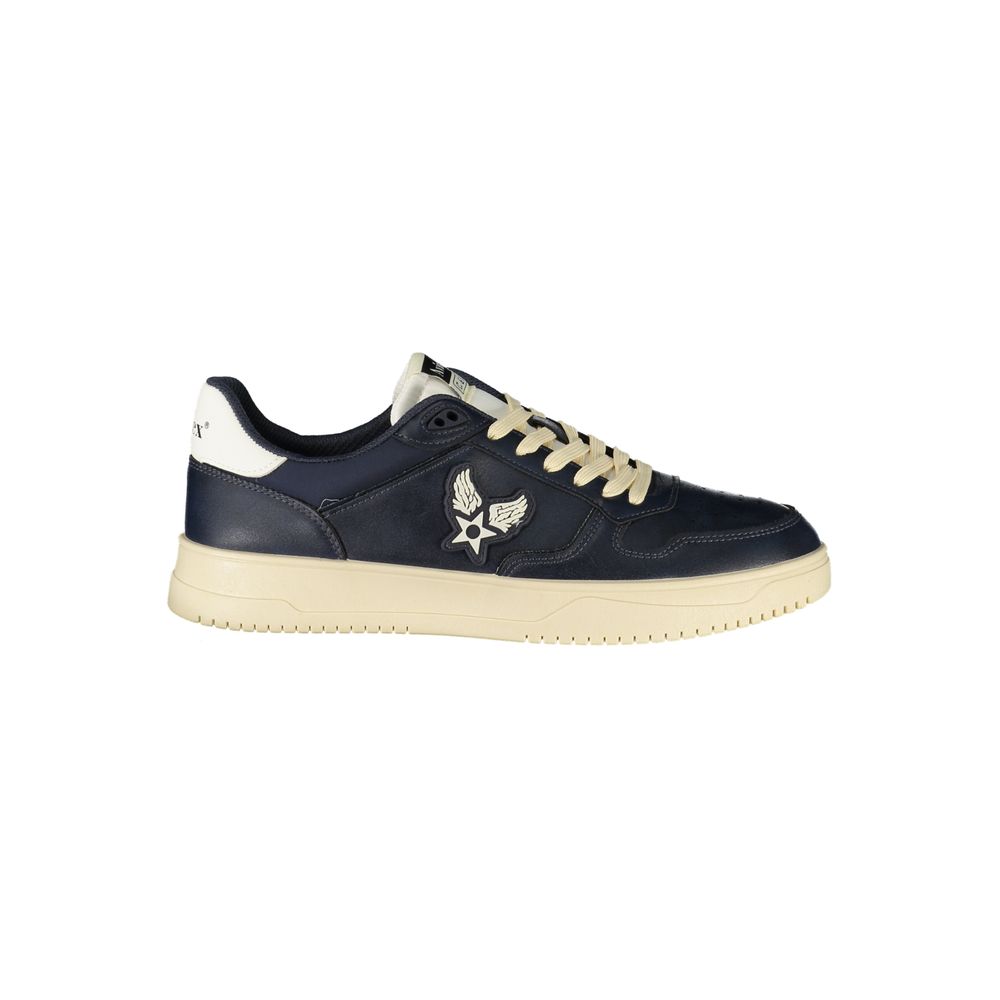 Athletic Sneakers by Avirex for men in polyester & polyurethane blue features an timeless silhouette from the Men's Athletic Polyester & Polyurethane Sneakers collection, showcasing a timeless athletic style for a timeless look.