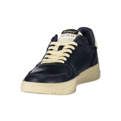 Athletic Sneakers by Avirex for men in polyester & polyurethane blue showcases an impeccable silhouette, defined by an impeccable athletic style design that perfectly captures the essence of the Men's Athletic Polyester & Polyurethane Sneakers.