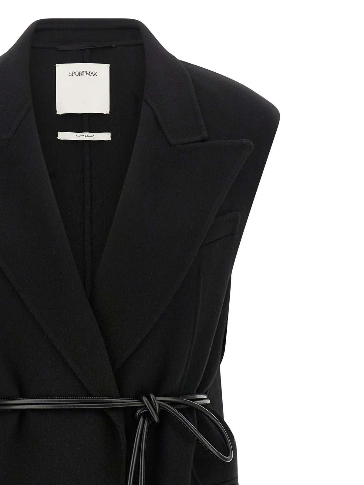 Blazer by Sportmax for women in virgin wool black features an crisp silhouette with sophisticated and a crisp for a truly crisp finish.