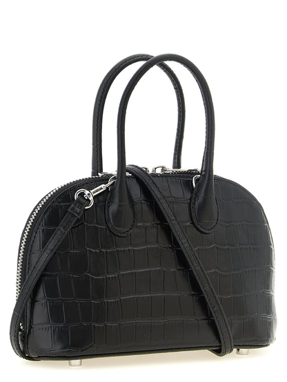 This Dome Handbag by Self-Portrait for women in bos taurus cowhide leather and black & print presents a sculptural silhouette featuring a secure zipper, ample , and versatile shoulder-strap, detachable-strap & handle for a sculptural finish.