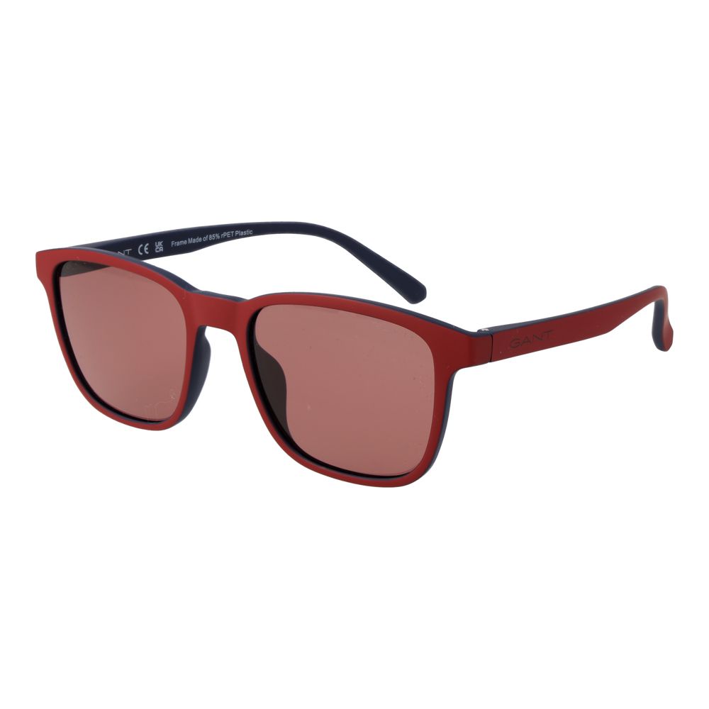 Sunglasses by Gant for men in stainless steel multicolor features an timeless full-rim square frame design with red coloured frame frames and non-polarized category-2-medium-tint lens for a timeless finish.