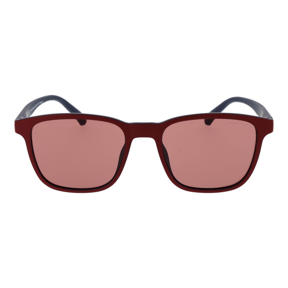 This Sunglasses by Gant for men in stainless steel multicolor presents a sumptuous silhouette, showcasing a sumptuous full-rim square frame design in red coloured frame and high-performance non-polarized category-2-medium-tint lens.