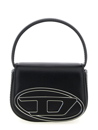 Handbag by Diesel for women in cowhide leather black features an refined silhouette, showcasing a secure magnetic, ample , and versatile handle for a sophisticated refined aesthetic.