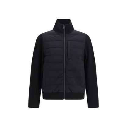 Moose Knuckles Men's High Collar Polyester & Viscose Puffer Jacket - Black