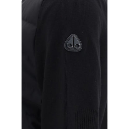 Moose Knuckles Men's High Collar Polyester & Viscose Puffer Jacket - Black