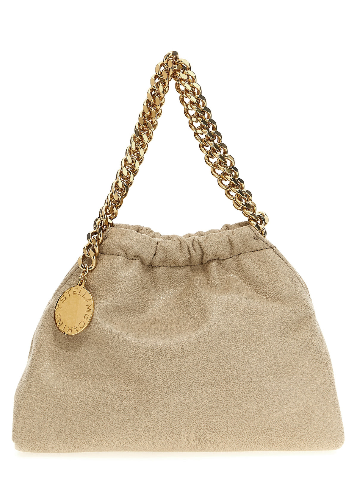 Crossbody Handbag by Stella McCartney for women in polyester beige & signature features a transformative sophistication silhouette, showcasing a secure magnetic, ample , and versatile crossbody-strap & shoulder-strap for a transformative sophistication look.