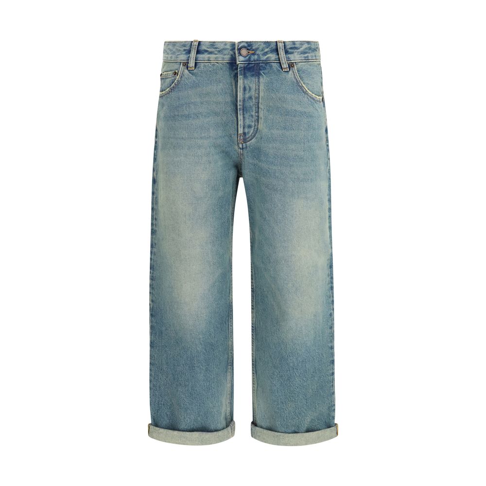 Darkpark Women's Straight Leg Relaxed Fit Regular Boyfriend Cropped Denim Cotton Jeans - Blue