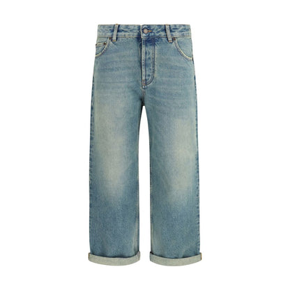 Darkpark Women's Straight Leg Relaxed Fit Regular Boyfriend Cropped Denim Cotton Jeans - Blue