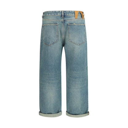 Darkpark Women's Straight Leg Relaxed Fit Regular Boyfriend Cropped Denim Cotton Jeans - Blue
