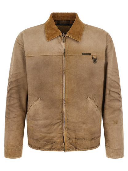 Windbreaker Jacket by Golden Goose for men in cotton corduroy beige & checked features an magnificent silhouette, showcasing the sophisticated and functional windproof for a premium, magnificent look.