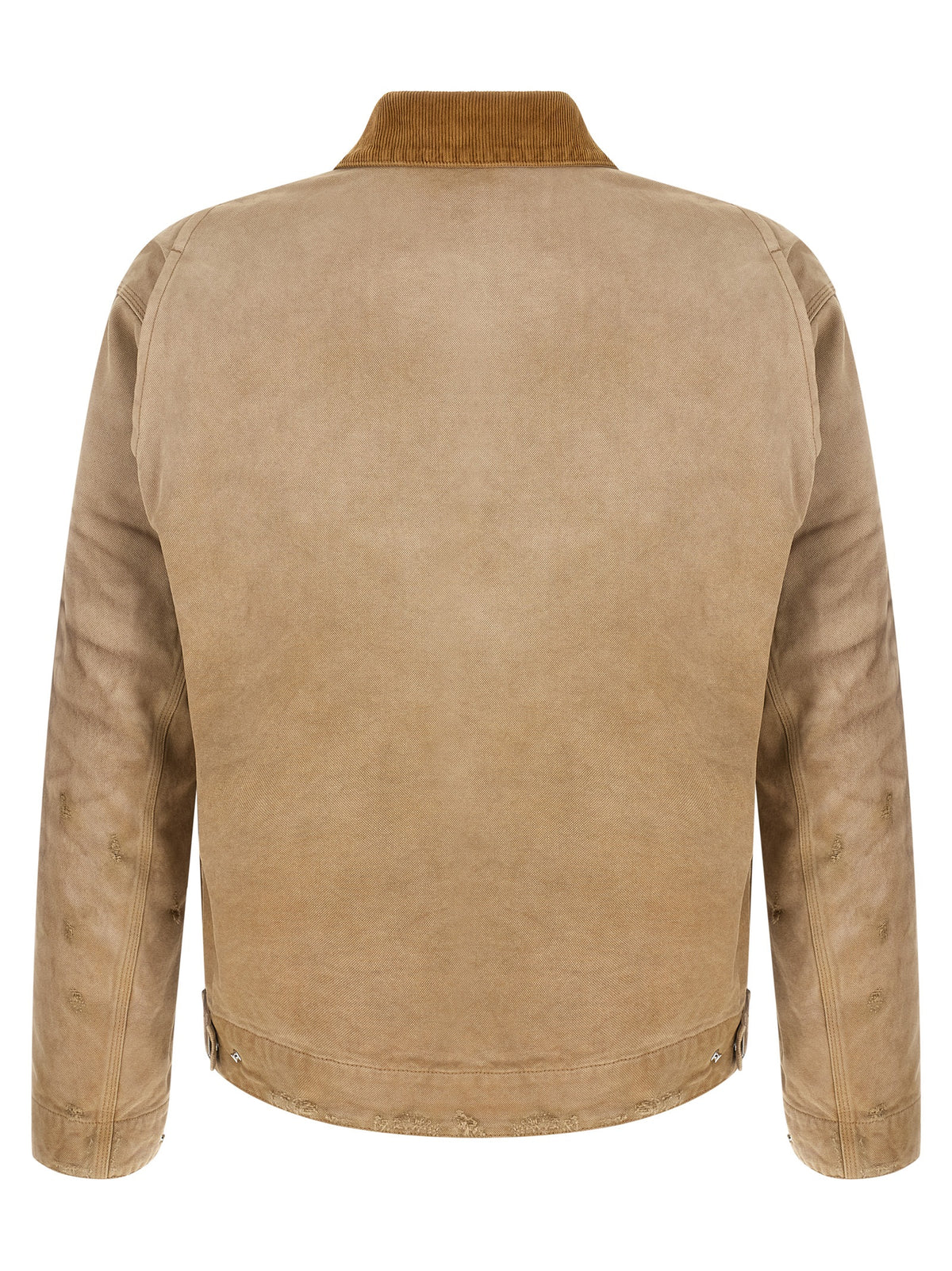 Windbreaker Jacket by Golden Goose for men in cotton corduroy beige & checked showcases a modern silhouette, integrating windproof and a modern for a sophisticated finish.
