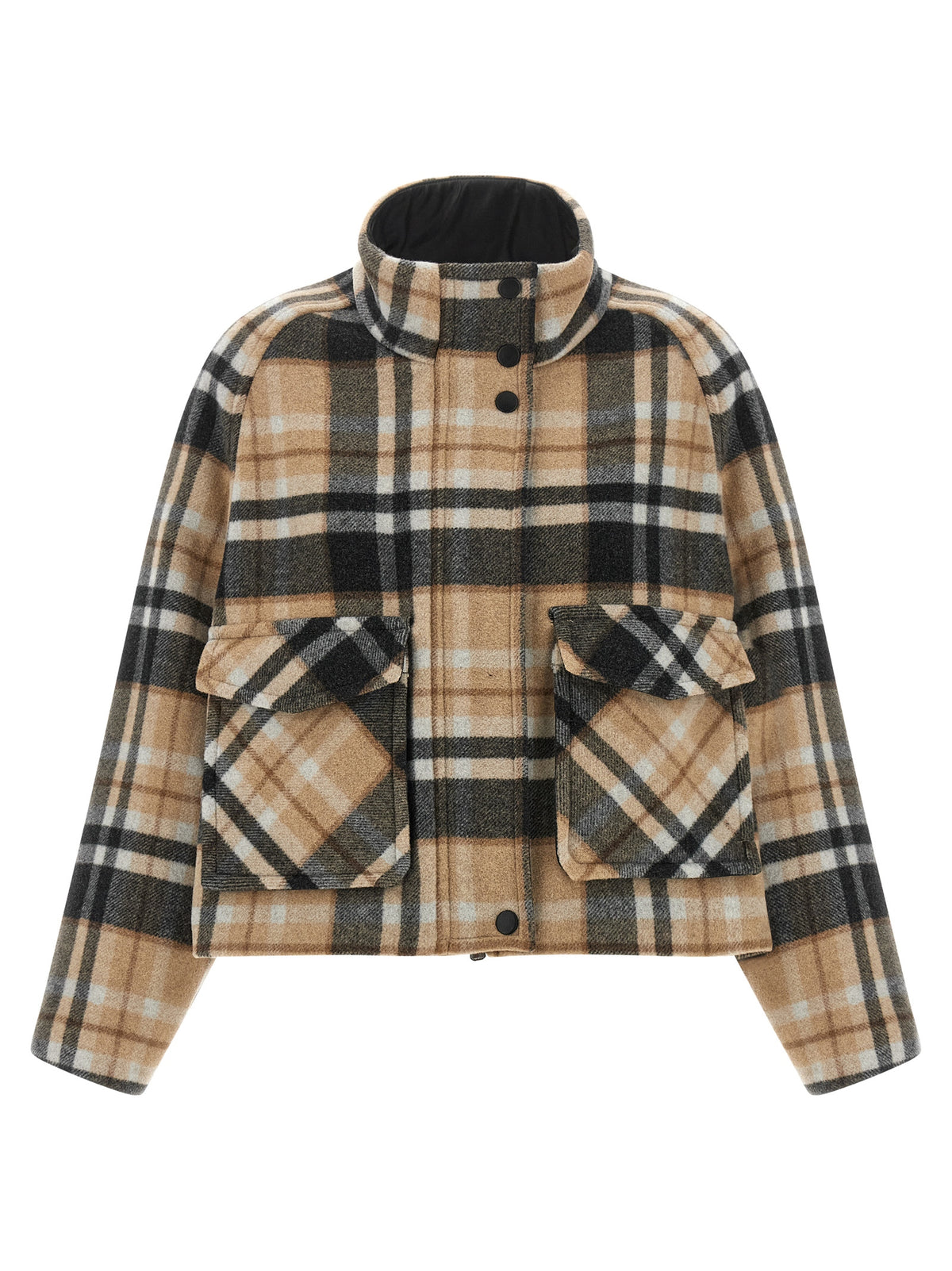 Cape by PINKO for women in polyamide wool black, blue, camel, multicolor & patterned features an relaxed-luxury silhouette, showcasing a sophisticated and premium pockets for a truly relaxed-luxury finish.